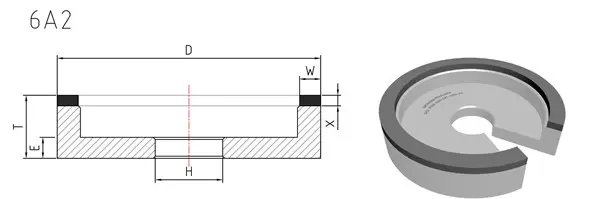 6a2 ダイヤモンド研削ホイール