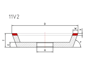 11V2ダイヤモンド研削ホイール
