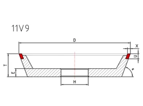 11V9ダイヤモンド研削ホイール