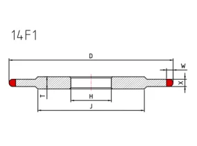 14F1ダイヤモンド研削ホイール